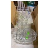 24pc, x2 Divided Dish, Different Style Glasses