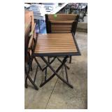 3 Pc Wood Toned  Folding Bistro Set
