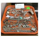 Tray lot costume jewelry, necklaces, bracelets&