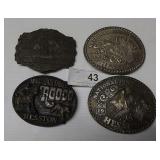 4 Vintage Belt Buckles