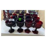 26pc Cape Cod Avon Goblets, Candle Holders, Pie