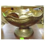 Brass Punch Bowl W/7 Cups