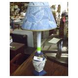 Small Painted Table Lamp W/Elephants 21"H