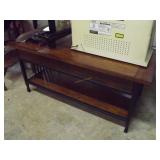 2 Drawer Oak Finish & Metal Table 46X20X22