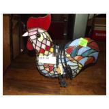 Stained Glass Rooster Lamp