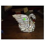 Stained Glass Swan Lamp