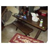 Country Style Table 84X40X30 W/Wooden Bench