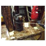 Chainsaw Bear W/ Fishing Pole & Fish 15"H