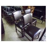 Set Of 4 Padded Side Chairs W/Brown Vinyl