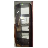 Black Lacquer And Mirrored Curio Cabinet 21X78X23