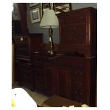 Br Set W/ Dark Walnut Finish, Dresser, 3 End