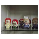 6 Raggedy Anne Planters