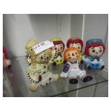 5 Raggedy Anne Figurines