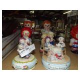 6 Raggedy Anne Ceramic Music Figurines
