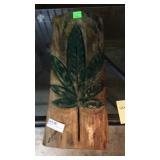 19" Chainsaw Art W/Marijuana Leaf