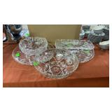 5pc Cut and Pressed Glass
