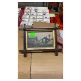 Art and Craft Style Frame Rural Farm Scene
