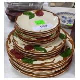 17pc Franciscan Earthenware apple blossom Plates