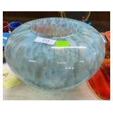 Large Blown Blue Green Snake Patten Vase