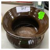 Brown Stoneware Spittoon