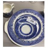 9pc Assorted Blue Willow China