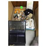 Tray lot costume jewelry, necklaces, earrings &