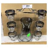 Modern drink mixing set, chrome stand w/ Smokey
