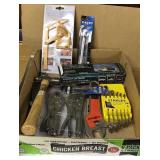 Tray lot various tools, locking pliers, Stanley