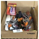 Tray lot various tools, spring clamps,