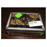 Stained Glass Box W/Amber Inset