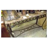 Entry Table W/ Deposit Marble Top 50X30X17 1/2