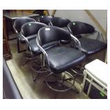 Set Of 6 Black Vinyl Chairs