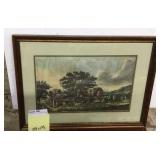 Lithograph farm scene 18" x 13"