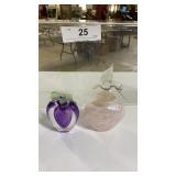 2 Artist Perfume Bottles: Pink Hummingbird 5" &
