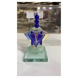 Awesome Art Deco cobalt perfume bottle with
