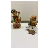 2 Hummel figurines: cello player & Duck story