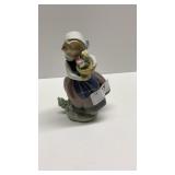 Lladro girl with flowers, small chips to flowers
