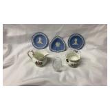 3 B&W Wedgewood, 2 Aynsley China, 1 Glass