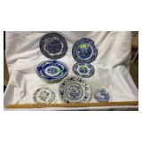 7 Blue and White Decorative Plates