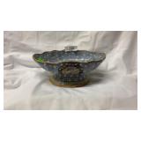 Oriental Themed Oval Center Pedestal Bowl