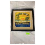 Golden Sunset Brand Framed Advertisement Approx