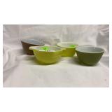 4pc Pyrex Ovenware Multicolored Bowls