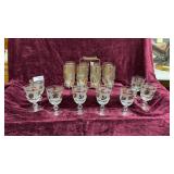 16pc Gold Accent Goblets and Drinking Glasses