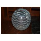 Egg Shaped Powder Blue Wave Decorated Vase
