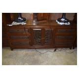 Teak carved front chest