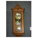 Contemporary Key Wind Wall Clock w/ Side Glass