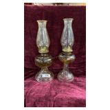 2 Vintage Hurricane Lamps