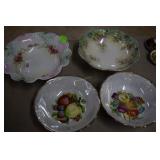RS Prussia German and 2 unmarked bowls in floral