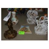 Pair of courting couple porcelain figures, hand