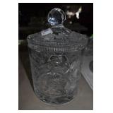 Lead crystal cut glass bisque jar